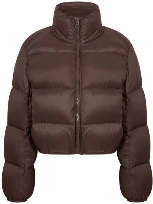2023 New Autumn Winter Short Parkas Jacket Women Warm Zipper Loose Down Coat Female Cotton Jacket Solid Thick Windproof Outerwea