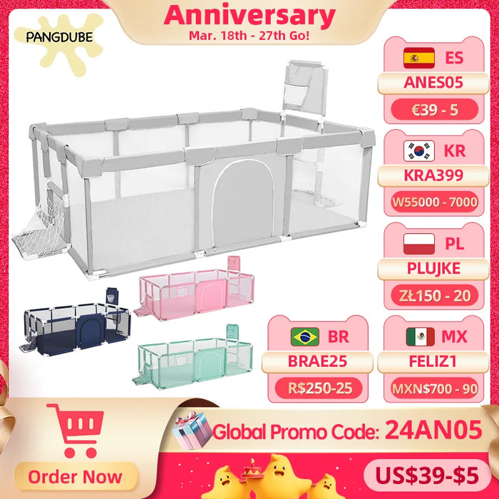 PANGDUBE Baby Playpen Kids Playground for Babies Fence for Children Ball Pit Pool Baby Playground Baby Safety Fence