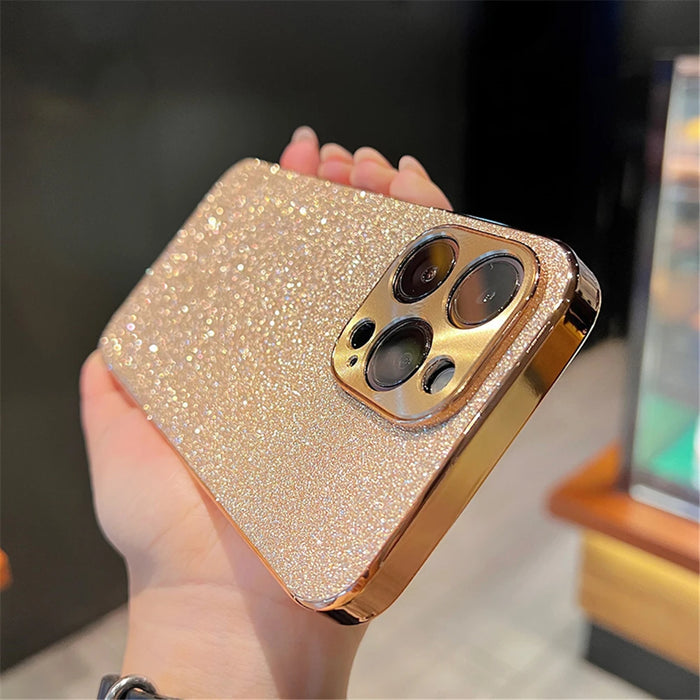 Luxury Plating Bling Glitter Rhinestones Gem Diamond Phone Case For iPhone 15 13 12 11 14 Pro Max Camera Protection Soft Cover