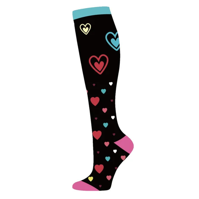 Medical Knee High Running Cycling 20-30 Mmhg Women Sport Sock ONE Pair Nurse Christmas Compression Socks Running