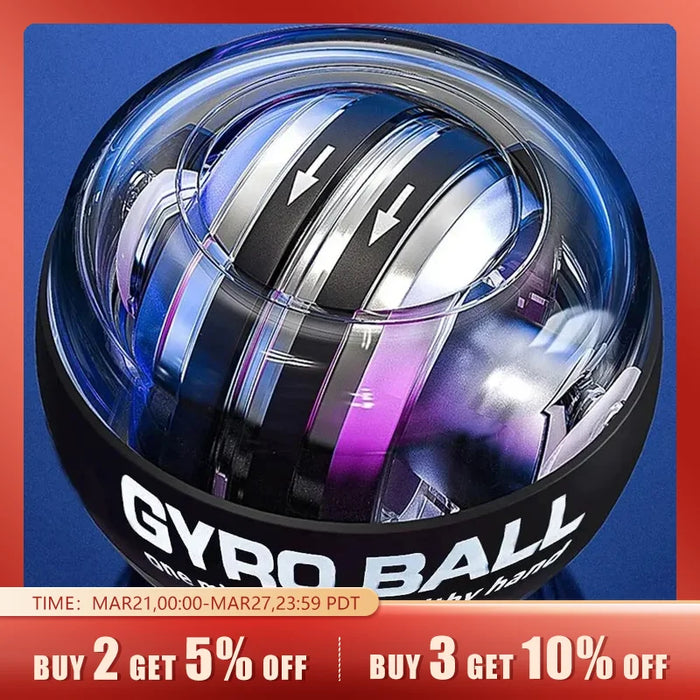 LED Wrist Ball Power Trainer Ball Auto-Start Gyroscopic Arm Hand Forearm Exerciser Power Wrist Gyro Ball Sport Fitness Equipment