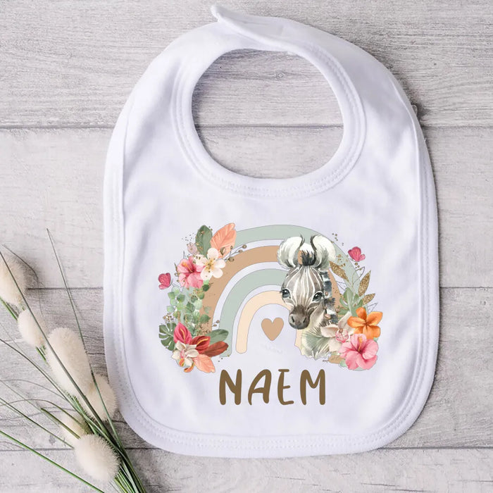 Personalised Baby Bibs Custom Animal with Name Boys Girls Cotton Bib Newborn Saliva Towel newborn wild one Infant Shower Gifts