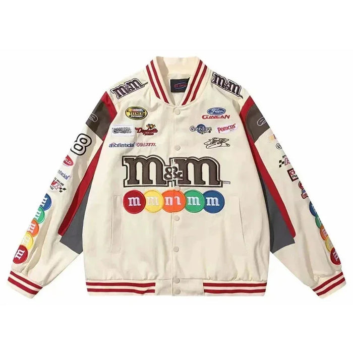 Bomber Jacket Men Women Hip Hop Embroidery Motorcycle Loose Baseball Coat Casual High Quality Street Racing Varsity Outwear New