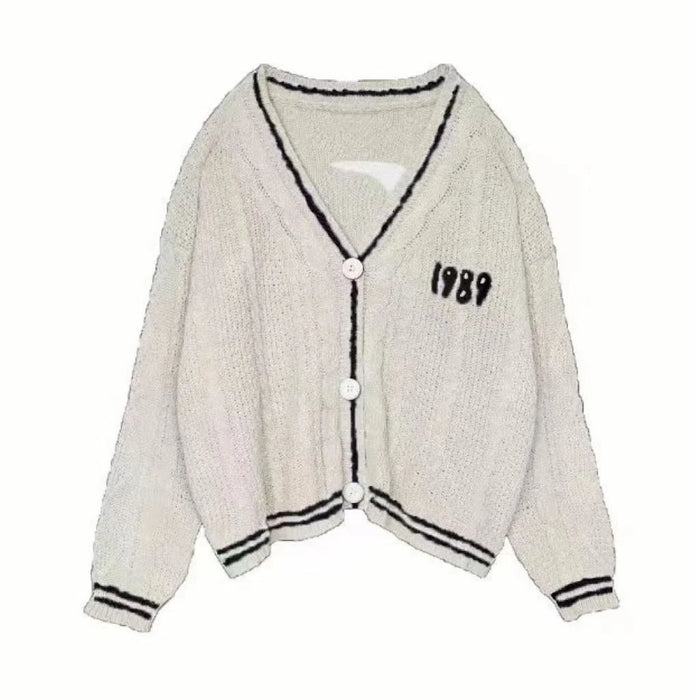 New Blue 1989 Cardigan For women Bird Embroidery Special Knit 1989 taylor Cardigan Slouchy Style Vintage Sweater