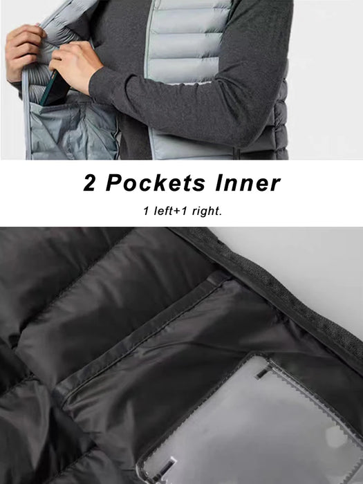 2023 New Winter Men's Vest 80% White Duck Down Lightweight Padded Vests Sleeveless Jackets Warm Coat Plus Size 8XL