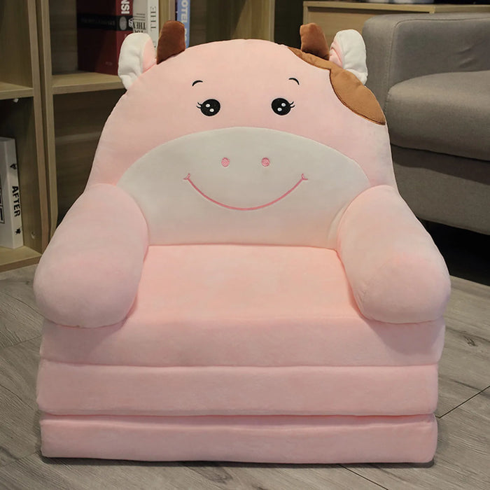 H Foldable Kids Sofa Backrest Armchair 2 In 1 Foldable Children Sofa Cute Cartoon Lazy Sofa Children Flip Open Sofa Bed For
