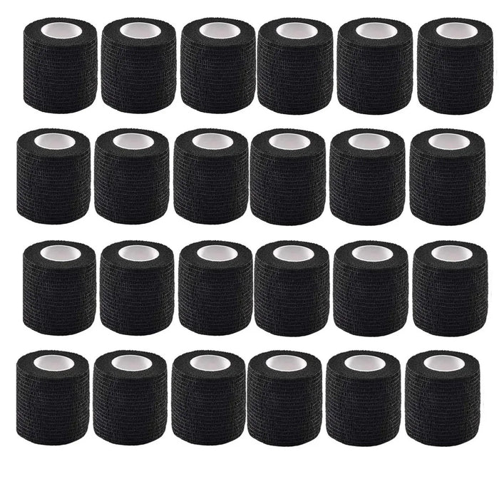 6/12/24 Black Tattoo Grip Bandage Cover Wraps Tapes Nonwoven Waterproof Self Adhesive Finger Wrist Protection Tattoo Accessories