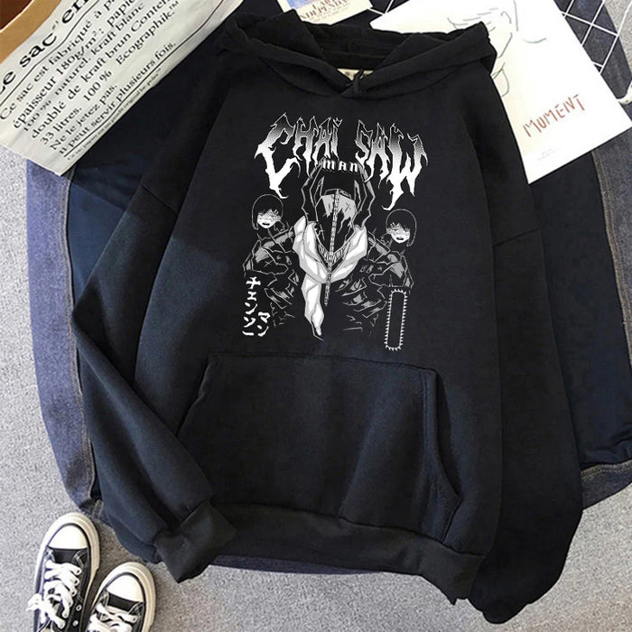 Chainsaw Man Anime Women Hoodies Plus Size Sweatshirt Harajuku Female Long Sleeve Pullover Casual Streetwear Clothes Tops