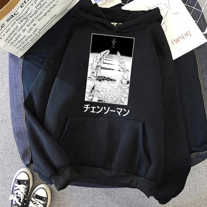 Chainsaw Man Anime Women Hoodies Plus Size Sweatshirt Harajuku Female Long Sleeve Pullover Casual Streetwear Clothes Tops
