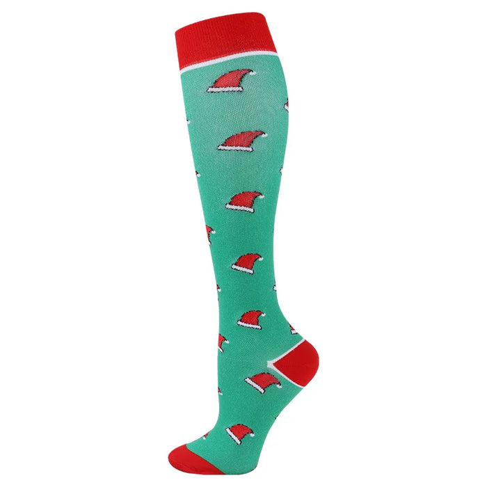 Medical Knee High Running Cycling 20-30 Mmhg Women Sport Sock ONE Pair Nurse Christmas Compression Socks Running