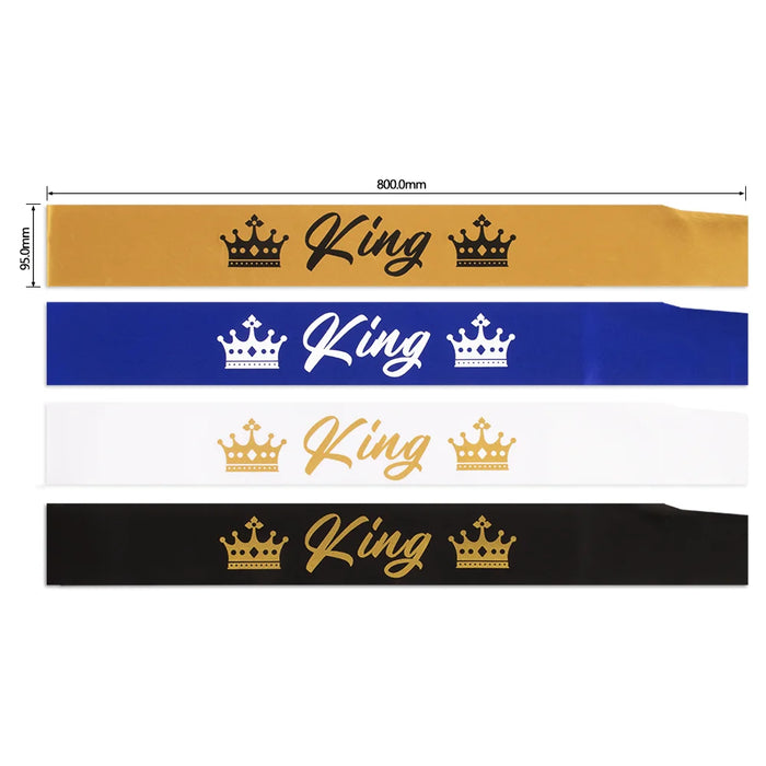【New Design】King and Queen Sash Party Decoration Party Favors Gifts