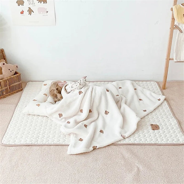 Korean Bear Bunny Embroidered Baby Diaper Changing Pad Washable Waterproof Children Mattress
