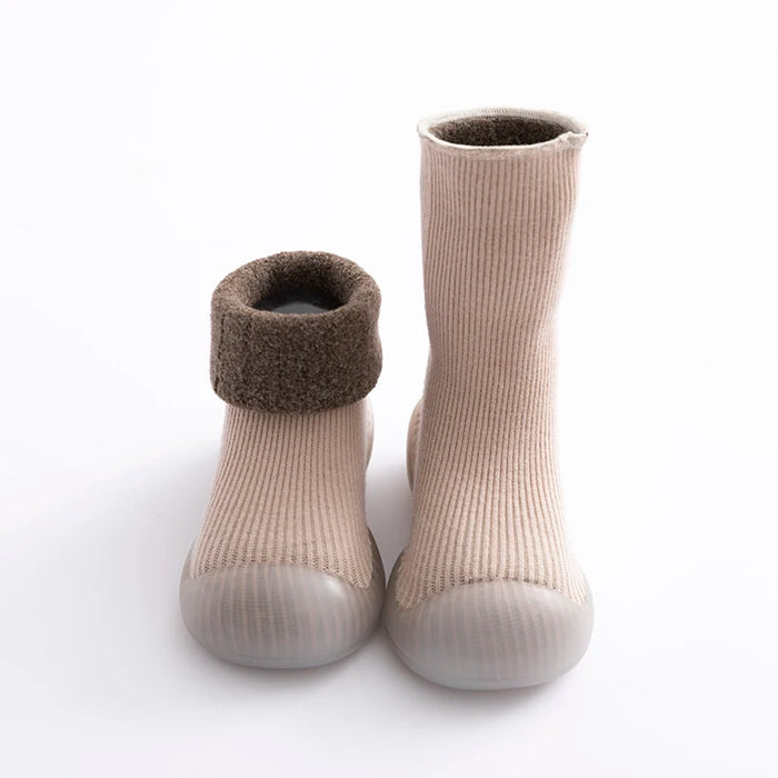 Baby Winter Warm Fluffy Long Sock Shoes Toddler Boys Girls Soft Rubber First Walkers 6M-3T Children Indoor Anti-slip Floor Shoes