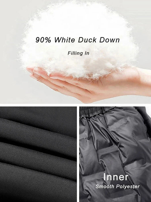 90% White Duck Down Padded Thicken Winter Warm Down Pants Men Joggers Sportswear Sweatpants Thermal Down Trousers