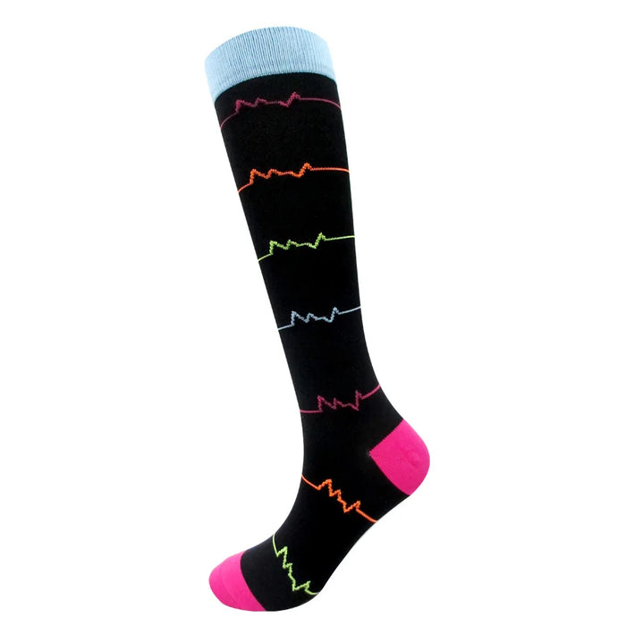 Medical Knee High Running Cycling 20-30 Mmhg Women Sport Sock ONE Pair Nurse Christmas Compression Socks Running