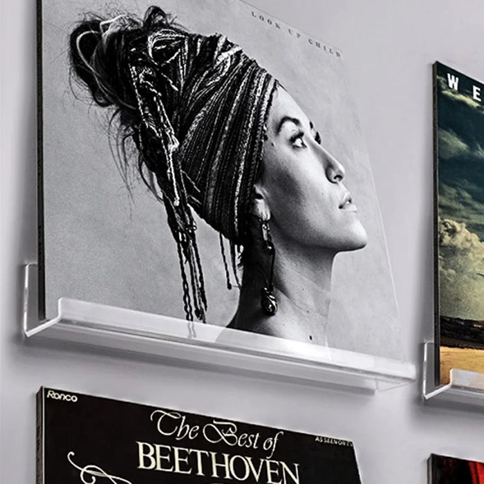 Transparent Acrylic Record CD Storage Rack Living Room Decoration Vinyl Record Shelf Wall Holder Record Display Shelf