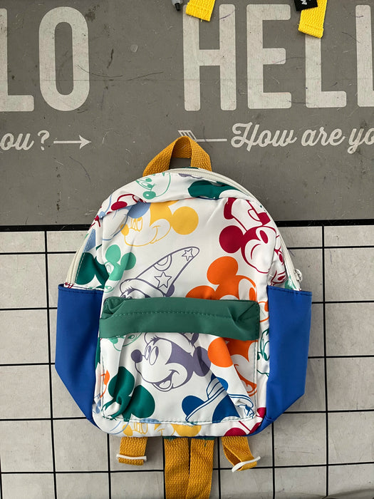 New Style Children's Bag Girls Boys Disney Brand Mickey Mouse Backpack Black Nylon Zipper Two Shoulders WaterProof Schoolbag