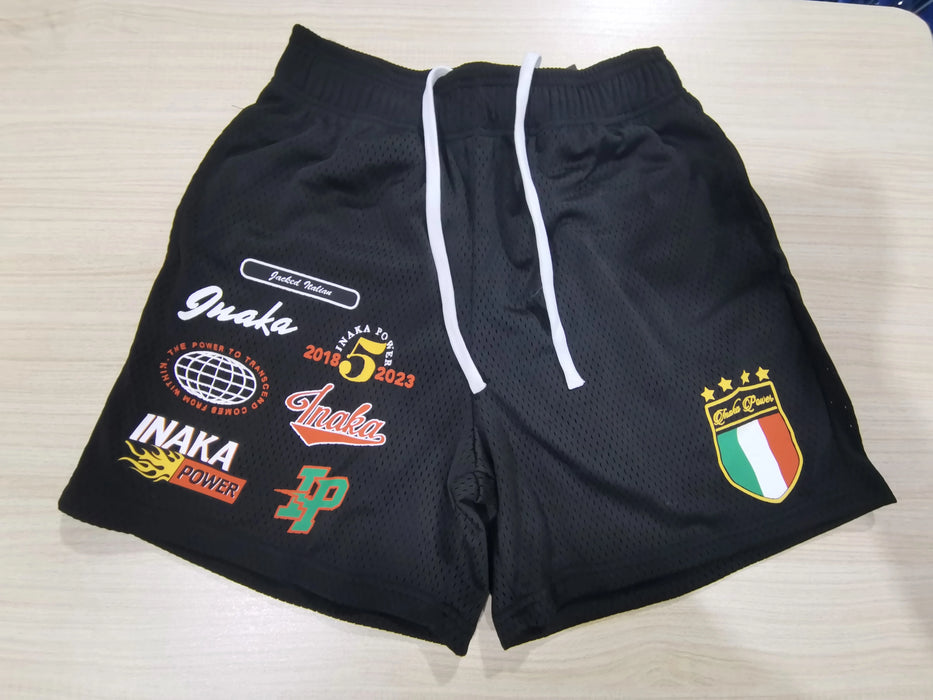 Inaka Power Shorts 2023 GYM Workout Mesh Double Layer Embroidery Logo GYM Shorts