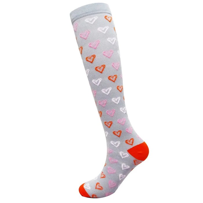 Medical Knee High Running Cycling 20-30 Mmhg Women Sport Sock ONE Pair Nurse Christmas Compression Socks Running