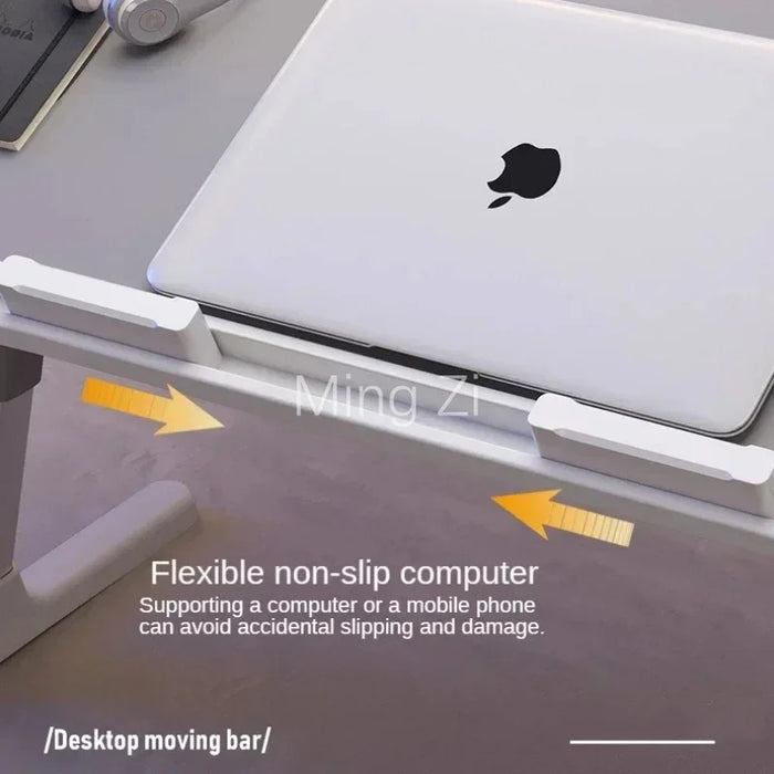Foldable Lift Laptop Desk for Bed with Radiator Adjustable Stand Lap Table Breakfast Tray Desk with Drawer for Working Gaming