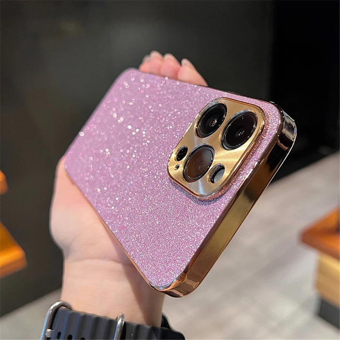 Luxury Plating Bling Glitter Rhinestones Gem Diamond Phone Case For iPhone 15 13 12 11 14 Pro Max Camera Protection Soft Cover