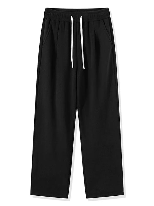 Winter Thick Fleece Warm Sweatpants Men Streetwear Wide-Leg Straight Loose Track Pants Male Casual Thermal Velvet Trousers