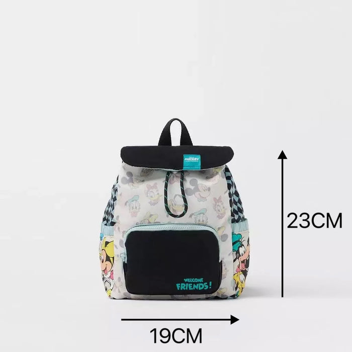 New Style Children's Bag Girls Boys Disney Brand Mickey Mouse Backpack Black Nylon Zipper Two Shoulders WaterProof Schoolbag