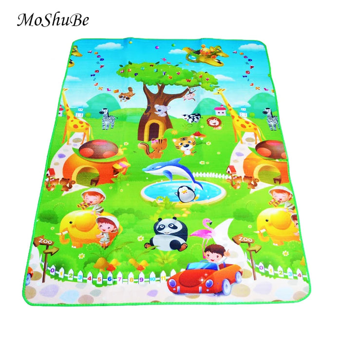 Baby Play Mat 180*120*0.5cm Double Side Dinosaur+Animal Car Children Floor Carpet Kids Crawling Rugs Baby Game Pad Gym Cushion