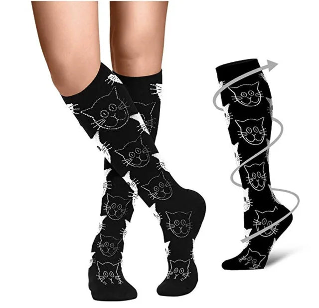 Compression Socks Men's Varicose Veins Diabetes Women's Long Tube Sports Socks Running Riding Medical Nurse Blood Circulation