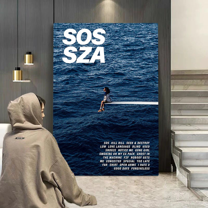 New Music Album SZA Sos Poster Aesthetics Rap Hip Hop Ctrl Canvas Painting Home Decoration For Wall Art Mural Fans Room Decor