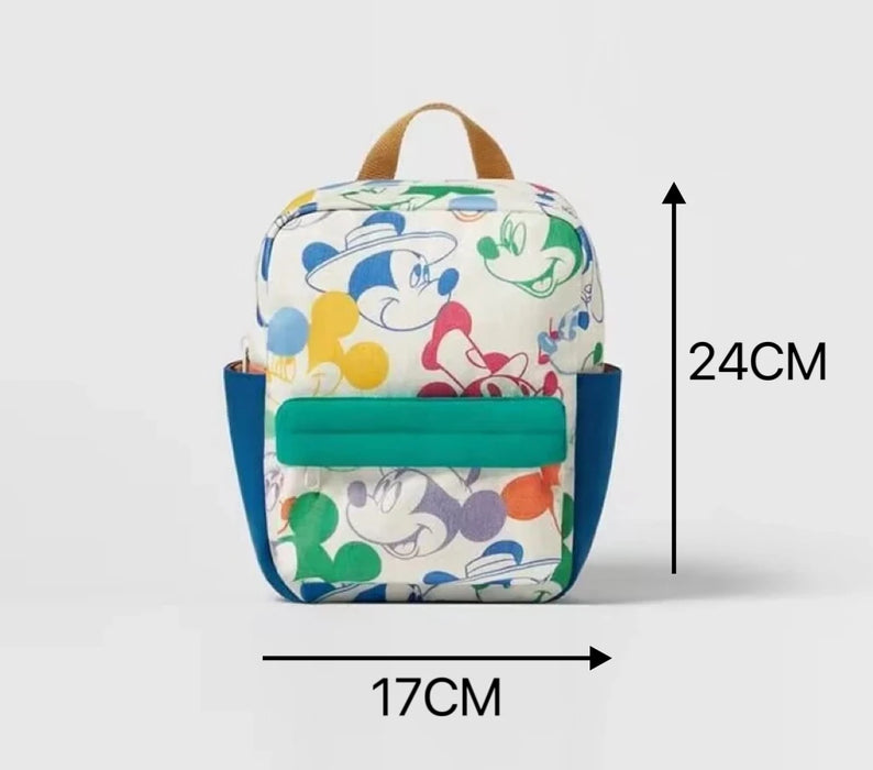New Style Children's Bag Girls Boys Disney Brand Mickey Mouse Backpack Black Nylon Zipper Two Shoulders WaterProof Schoolbag