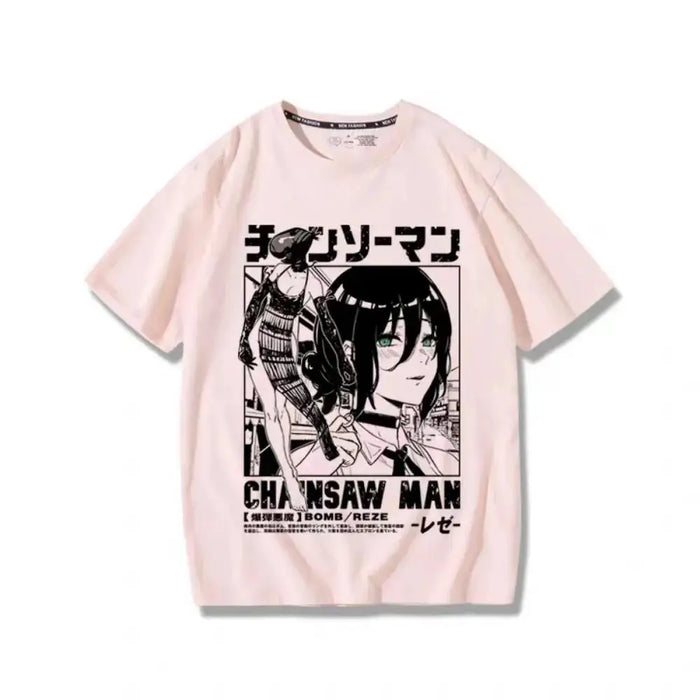 Anime T-shirt Women Chainsaw Man Manga Graphic Men Cotton Short Sleeve Tee Plus Size Women Tops Summer Streetwear