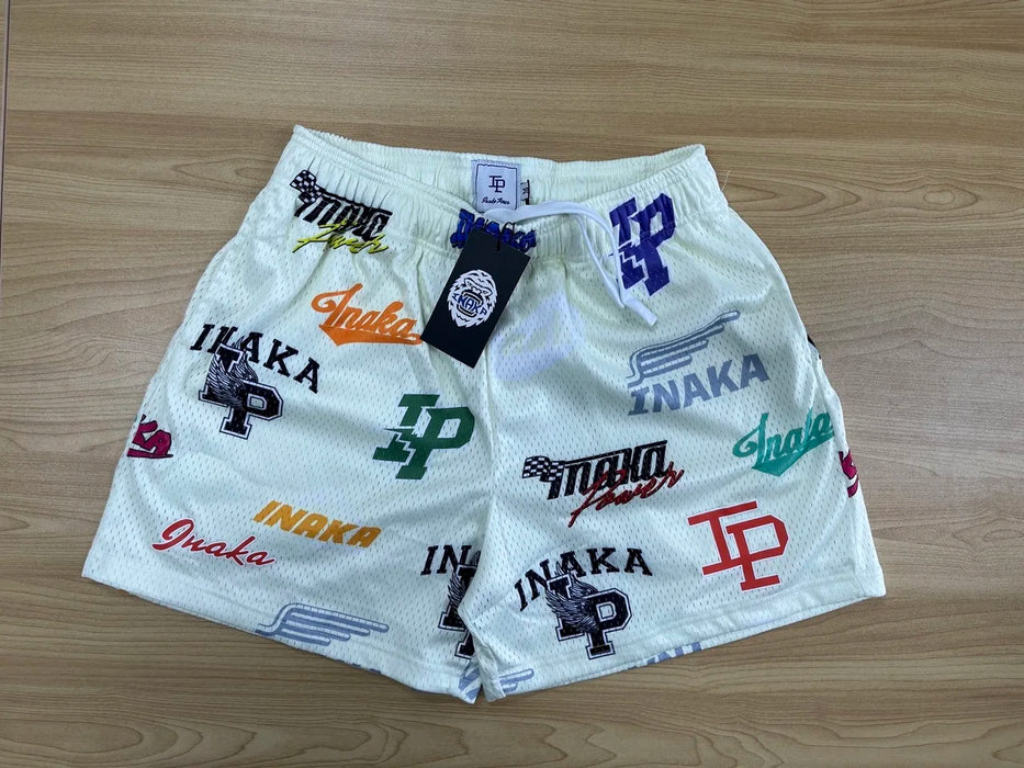 Inaka Power Shorts 2023 GYM Workout Mesh Double Layer Embroidery Logo GYM Shorts