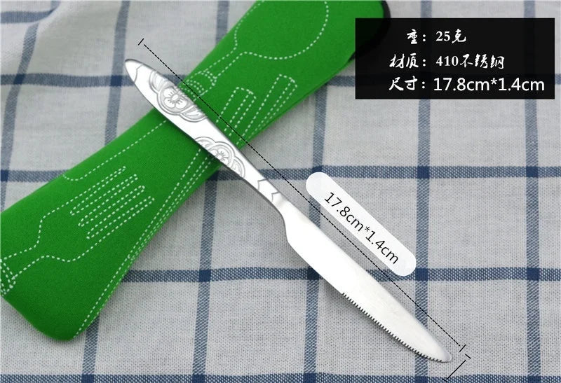 Picnic Set Tableware Washable with Zipper Travel Cutlery Kit Case Portable Pouch for Dinner Household Tool Travel Camping Spoon