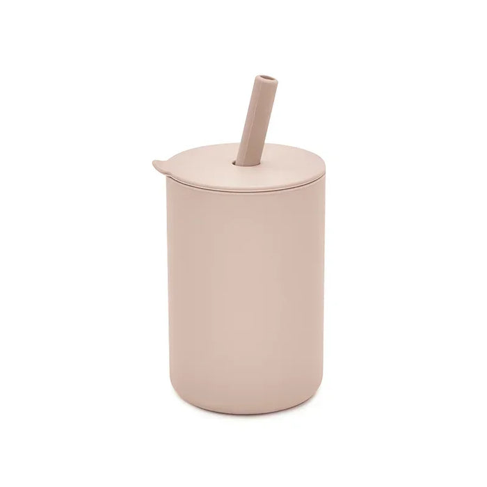 Baby Silicone Feeding Training Cutlery Liquid Straw Cup Kids Learning Cup Double Handle Straw Cup BPA Free Toddler Kettle