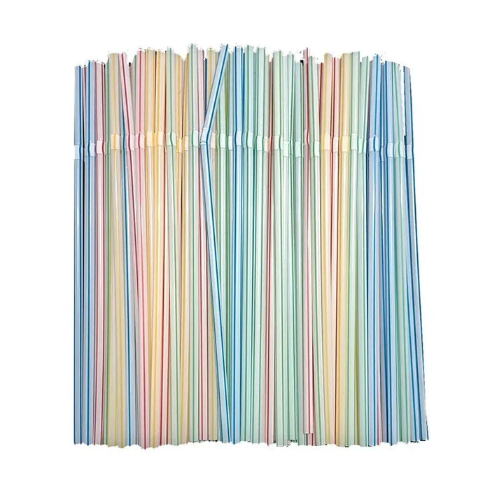 100/50Pcs Drinking Plastique Straws Colorful Flexible Wedding Party Supplies Plastic Drinking Plastico Straws