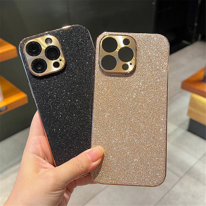 Luxury Plating Bling Glitter Rhinestones Gem Diamond Phone Case For iPhone 15 13 12 11 14 Pro Max Camera Protection Soft Cover
