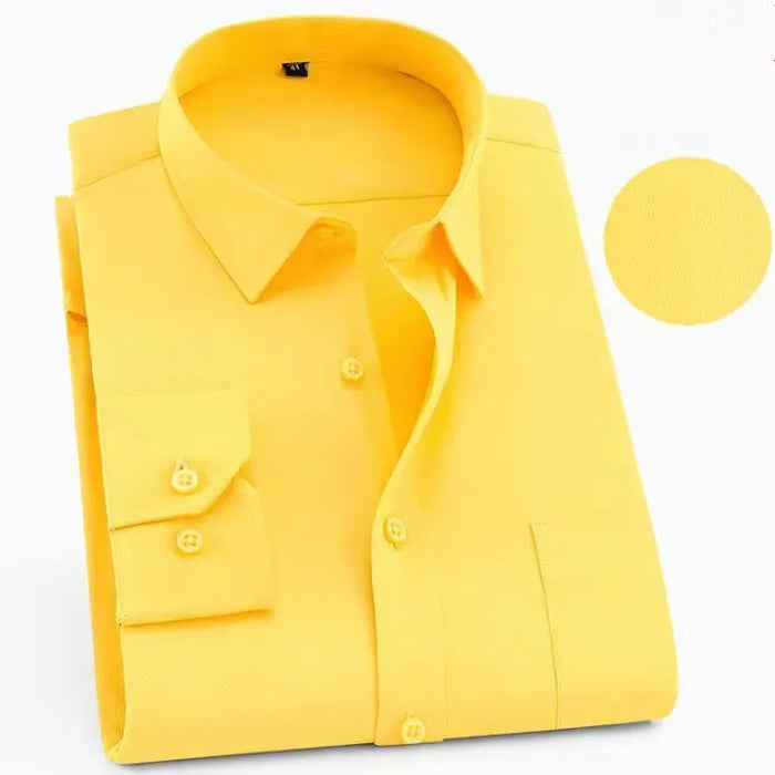 Autumn Men Office Shirt Long Sleeve Loose Plus Size 10XL 11XL 9XL Formal Dress Shirts Business Blue Black Solid Patchwork 160KG