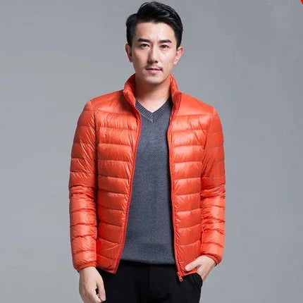 Men's All-Season Ultra Lightweight Packable Down Jacket Water and Wind-Resistant Breathable Coat Big Size Men Hoodies Jackets
