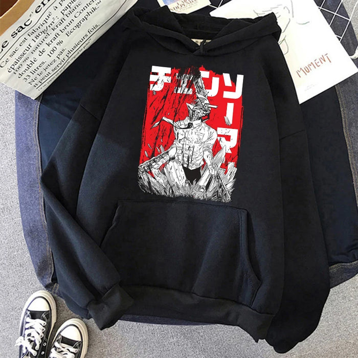 Chainsaw Man Anime Women Hoodies Plus Size Sweatshirt Harajuku Female Long Sleeve Pullover Casual Streetwear Clothes Tops