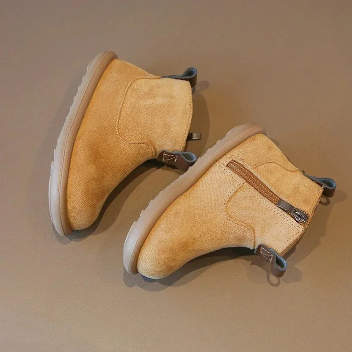 Autumn Winter Baby Boys Girls Boots Oxford Suede Children Casual Shoes Outdoor Anti-slip Infant Shoes Plush Kids Ankle Boots