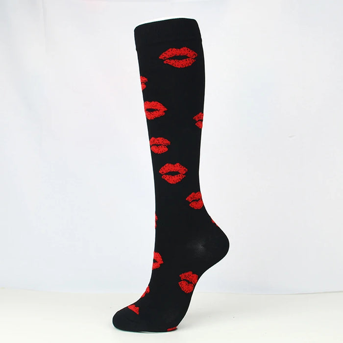 Compression Socks Men's Varicose Veins Diabetes Women's Long Tube Sports Socks Running Riding Medical Nurse Blood Circulation