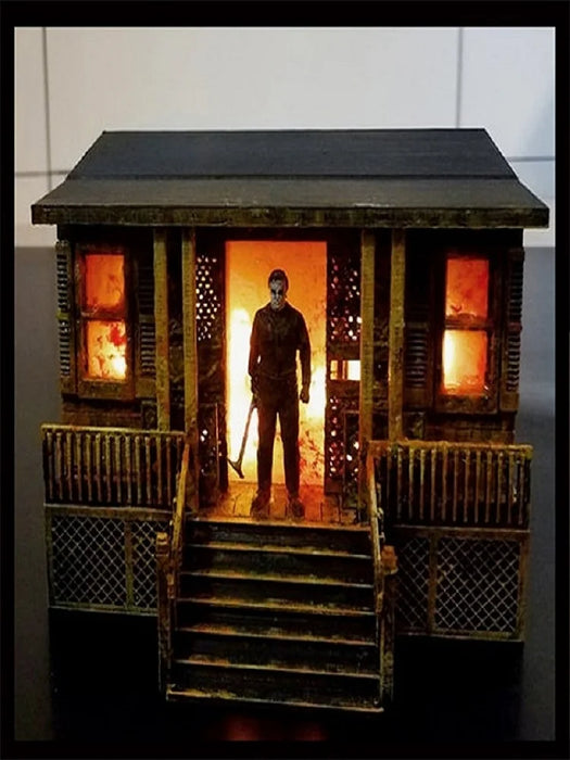 Horror Movie Sculpture Illuminated 3D Model Resin Craft Home Party Decor Statue Figure Halloween Decorations Collection Gifts