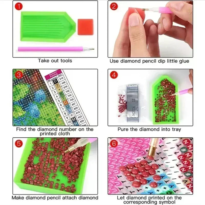 Handmade DIY Disney Butterfly Princess Diamond Painting Kit Water Diamond Stitch Cross Embroidery Diamond Mosaic Home Decoration