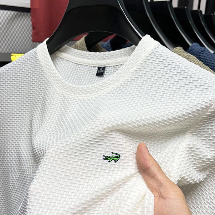 High Quality M-4XL Summer New Men's Short Sleeve T-shirt Cool and Breathable POLO Shirt Business Casual Sweat-absorbing Top