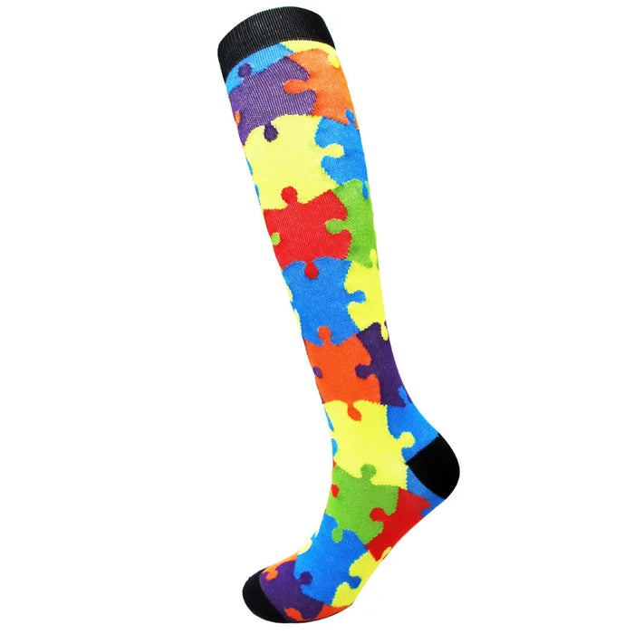 Medical Knee High Running Cycling 20-30 Mmhg Women Sport Sock ONE Pair Nurse Christmas Compression Socks Running