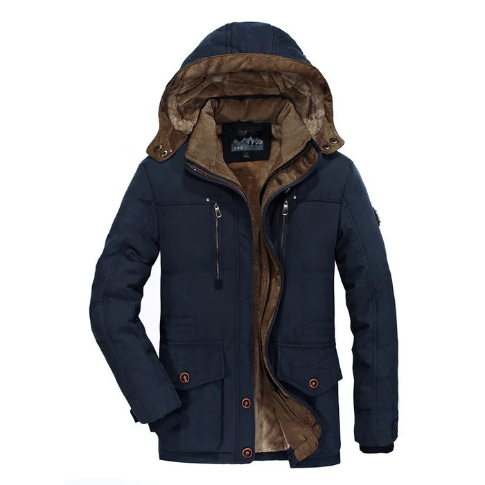 Men Long Winter Coats Down Jackets Hooded Casual Warm Parkas 7XL Good Quality Male Fit Winter Coats Multi-pocket Cargo Jackets