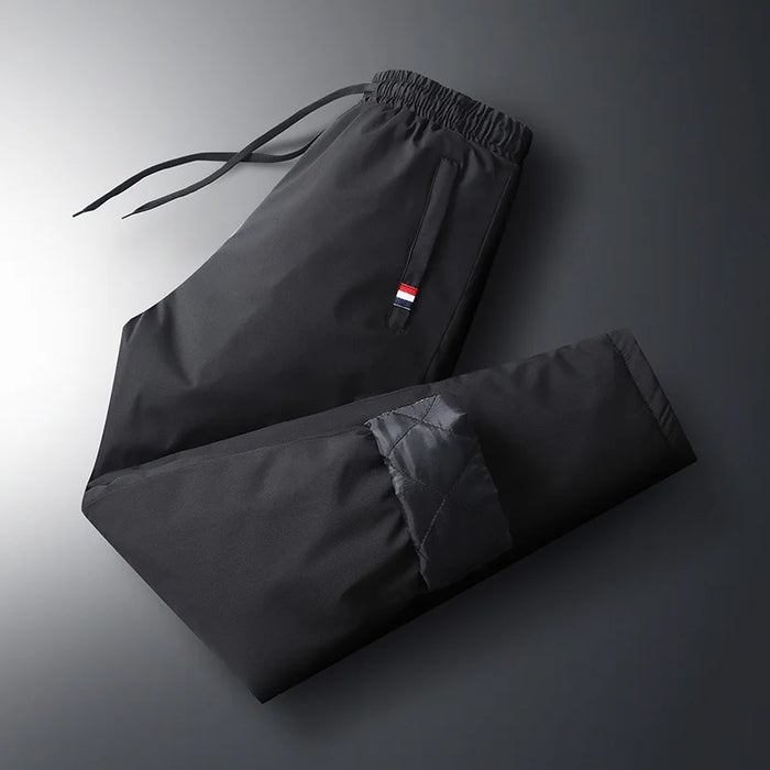 Autumn Pants Men's Elastic Waist Fitness Sportswear New Winter Waterproof and Warm Pants Men's Large Sized Loose Down Pants 7Xl