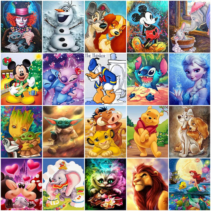 Disney Stitch Diamond Painting Mickey Mouse Full Round Drill 30x40 Embroidery Cartoon Olaf New Arrivals Designer Children Gifts