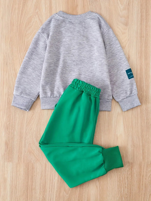 Children Spring Autumn Clothes Sets for Boys Pullover+Pants 2pcs Outfits Cartoon Bear Sweater and Trousers Suit Kids Loungewear